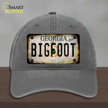 Bigfoot Georgia Novelty License Plate Hat Tag Unconstructed Cotton / Charcoal