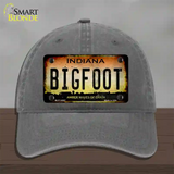 Bigfoot Indiana Novelty License Plate Hat Tag Unconstructed Cotton / Charcoal