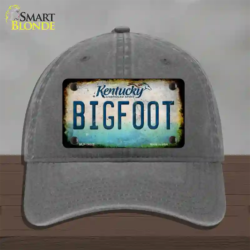 Bigfoot Kentucky Novelty License Plate Hat Tag Unconstructed Cotton / Charcoal