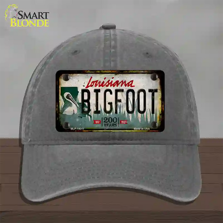 Bigfoot Louisiana Novelty License Plate Hat Tag Unconstructed Cotton / Charcoal