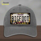 Bigfoot Maryland Novelty License Plate Hat Tag Unconstructed Cotton / Charcoal