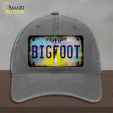 Bigfoot Mississippi Novelty License Plate Hat Tag Unconstructed Cotton / Charcoal