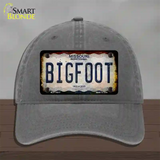 Bigfoot Missouri Novelty License Plate Hat Tag Unconstructed Cotton / Charcoal