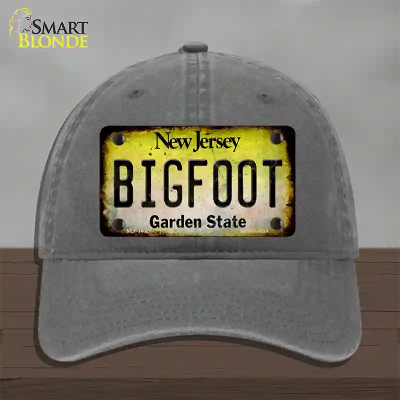 Bigfoot New Jersey Novelty License Plate Hat Tag Unconstructed Cotton / Charcoal