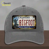 Bigfoot Oklahoma Novelty License Plate Hat Tag Unconstructed Cotton / Charcoal