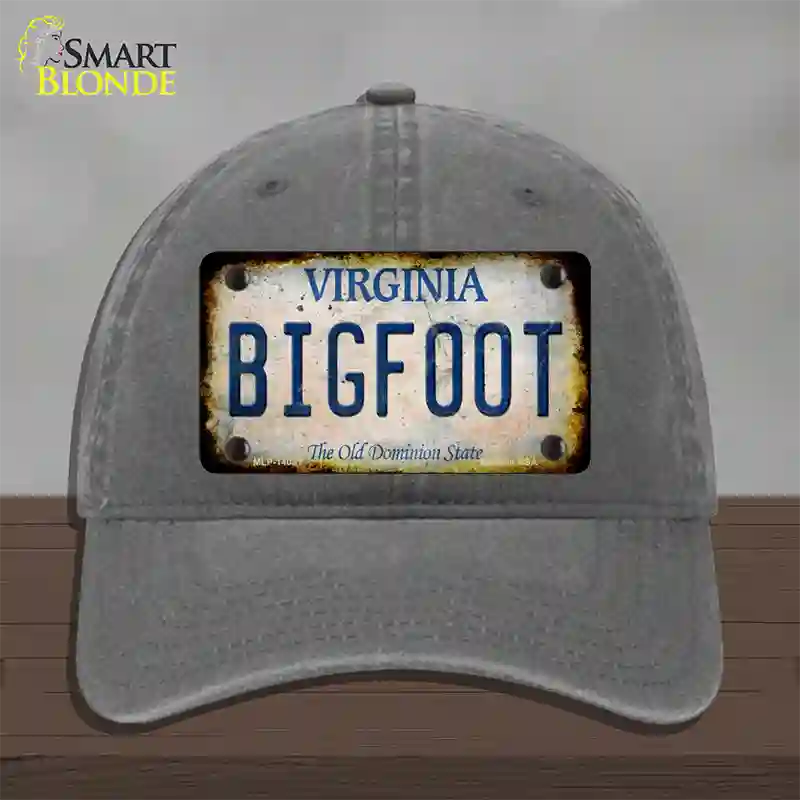 Bigfoot Virginia Novelty License Plate Hat Tag Unconstructed Cotton / Charcoal