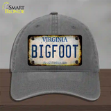 Bigfoot Virginia Novelty License Plate Hat Tag Unconstructed Cotton / Charcoal