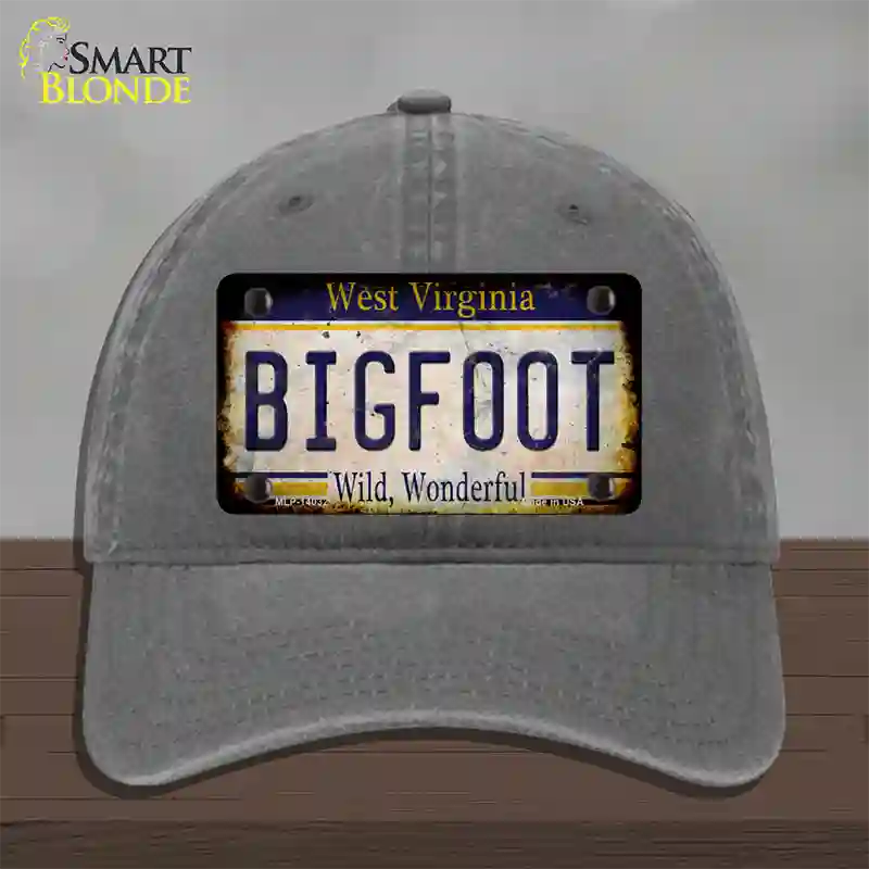 Bigfoot West Virginia Novelty License Plate Hat Tag Unconstructed Cotton / Charcoal