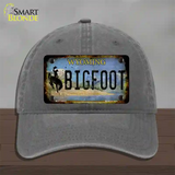 Bigfoot Wyoming Novelty License Plate Hat Tag Unconstructed Cotton / Charcoal