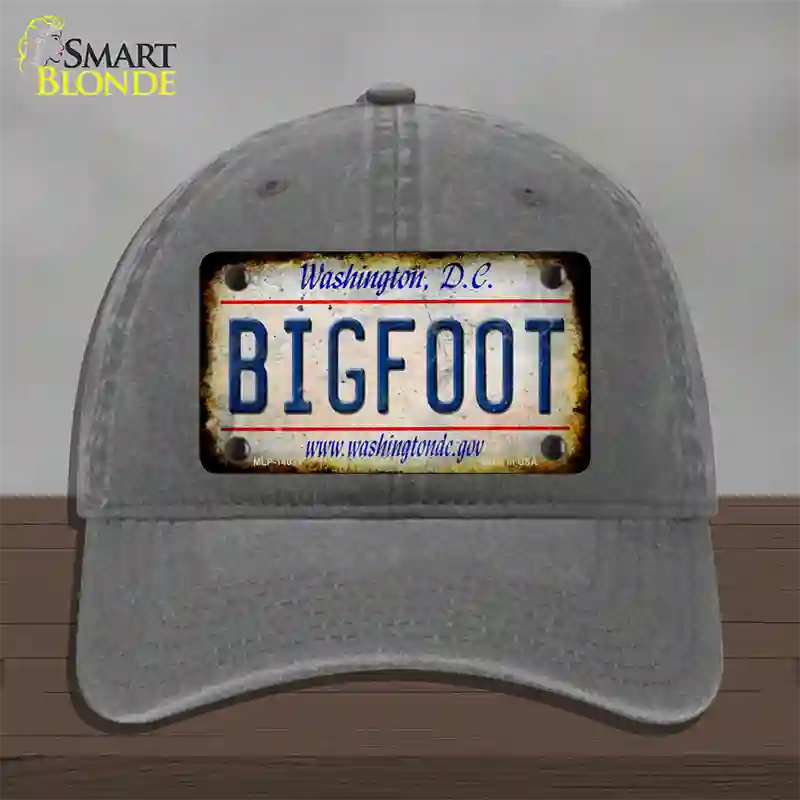 Bigfoot Washington DC Novelty License Plate Hat Tag Unconstructed Cotton / Charcoal