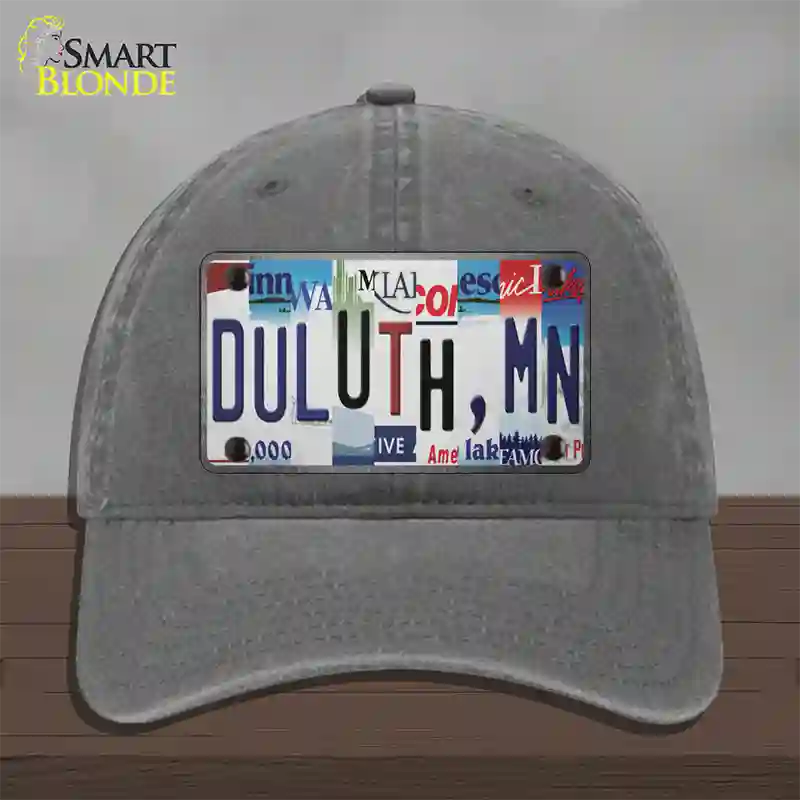 Duluth MN Strip Art Novelty License Plate Hat Tag Unconstructed Cotton / Charcoal