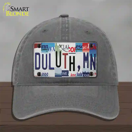 Duluth MN Strip Art Novelty License Plate Hat Tag Unconstructed Cotton / Charcoal