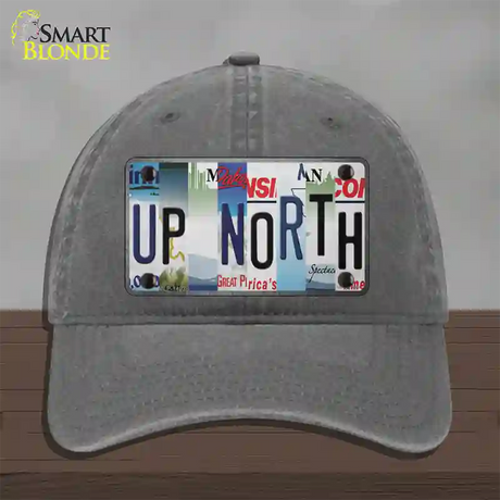 Up North Strip Art Novelty License Plate Hat Tag Unconstructed Cotton / Charcoal