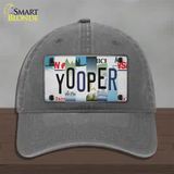 Yooper Strip Art Novelty License Plate Hat Tag Unconstructed Cotton / Charcoal