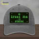 Trust Me Stoned Novelty License Plate Hat Unconstructed Cotton / Charcoal