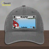 Maine Lobster Blank Novelty License Plate Hat Unconstructed Cotton / Charcoal