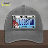 Lobstah Maine Lobster Novelty License Plate Hat Unconstructed Cotton / Charcoal