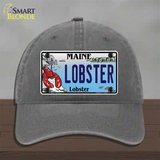 Lobster Maine Lobster Novelty License Plate Hat Unconstructed Cotton / Charcoal