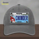 Chowder Maine Lobster Novelty License Plate Hat Unconstructed Cotton / Charcoal