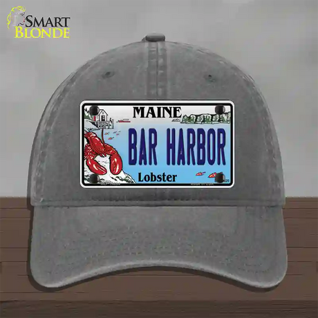 Bar Harbor Maine Lobster Novelty License Plate Hat Unconstructed Cotton / Charcoal