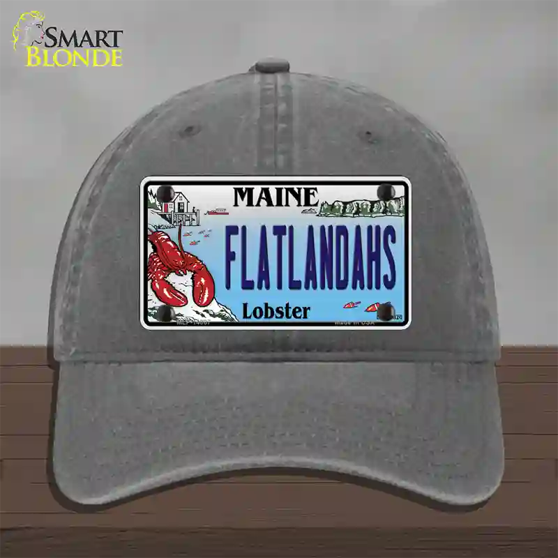 Flatlands Maine Lobster Novelty License Plate Hat Unconstructed Cotton / Charcoal