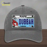 Dubbah Maine Lobster Novelty License Plate Hat Unconstructed Cotton / Charcoal