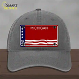 Michigan Bicentennial 76 State Blank Novelty License Plate Hat Unconstructed Cotton / Charcoal