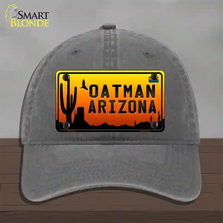 Oatman Flag Arizona Scenic Background Novelty License Plate Hat Unconstructed Cotton / Charcoal