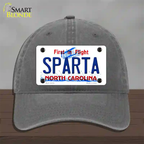 Sparta North Carolina Novelty License Plate Hat Unconstructed Cotton / Charcoal