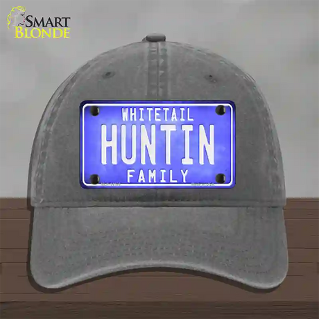 Huntin Family Novelty License Plate Hat Unconstructed Cotton / Charcoal