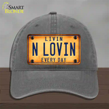 Livin N Lovin Everyday Novelty License Plate Hat Unconstructed Cotton / Charcoal