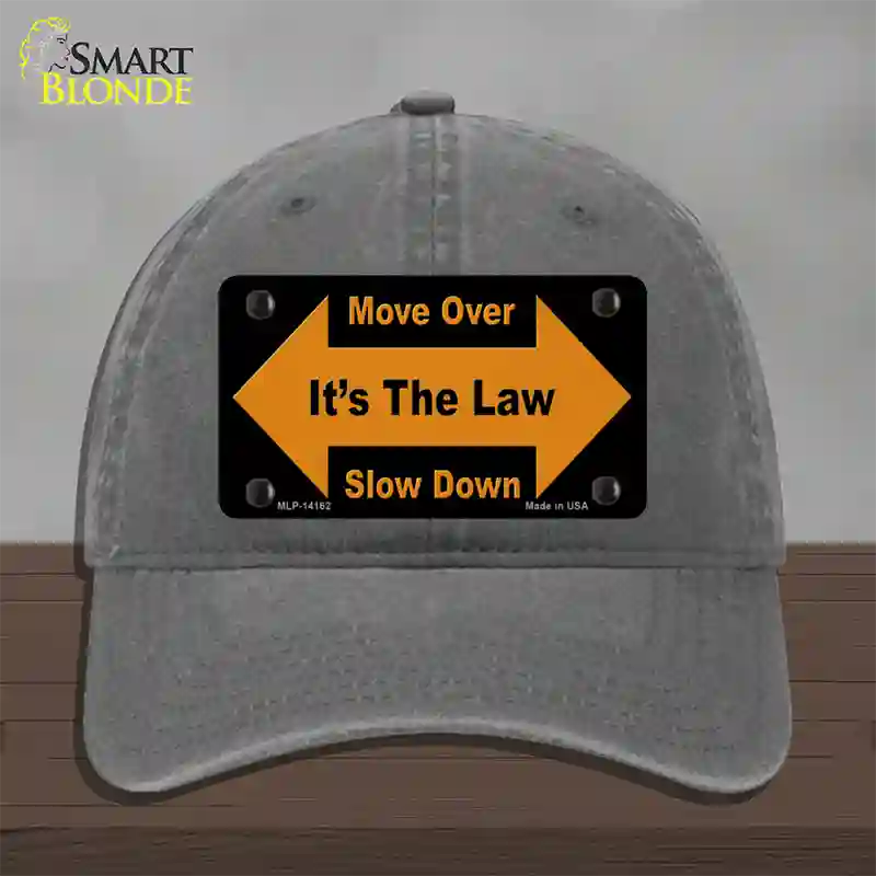 Move Over Its The Law Novelty License Plate Hat Unconstructed Cotton / Charcoal