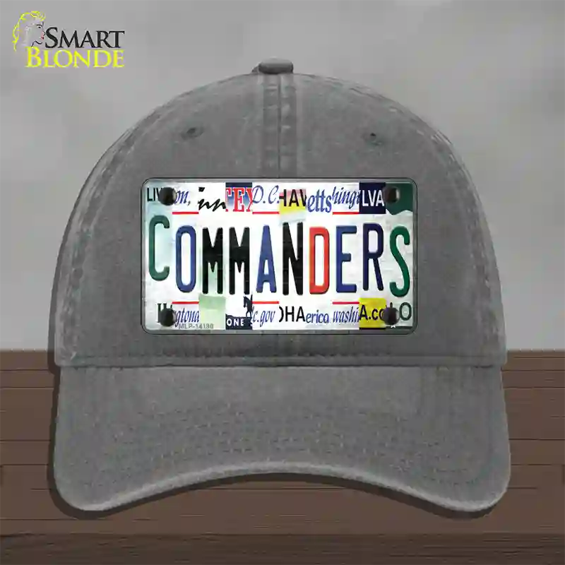 Commanders Strip Art Novelty License Plate Hat Unconstructed Cotton / Charcoal