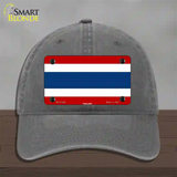 Thailand Flag Novelty License Plate Hat Unconstructed Cotton / Charcoal