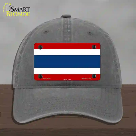 Thailand Flag Novelty License Plate Hat Unconstructed Cotton / Charcoal