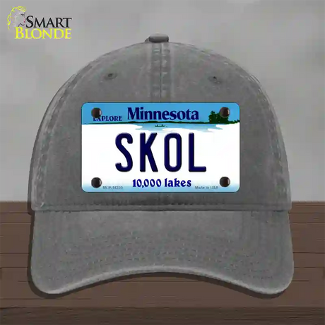 Skol Minnesota Novelty License Plate Hat Unconstructed Cotton / Charcoal