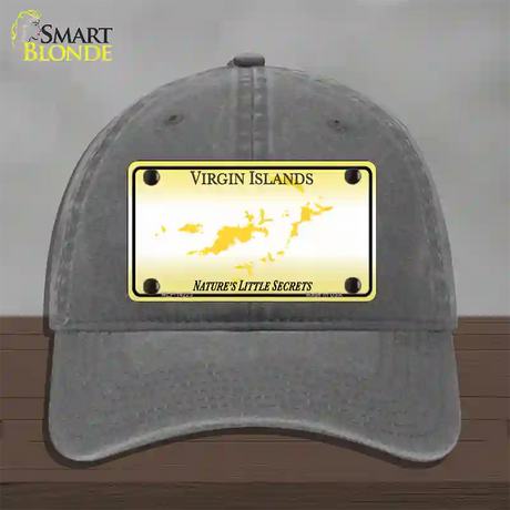 Virgin Islands Blank Novelty License Plate Hat Unconstructed Cotton / Charcoal