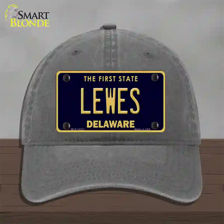 Lewes Delaware Novelty License Plate Hat Unconstructed Cotton / Charcoal