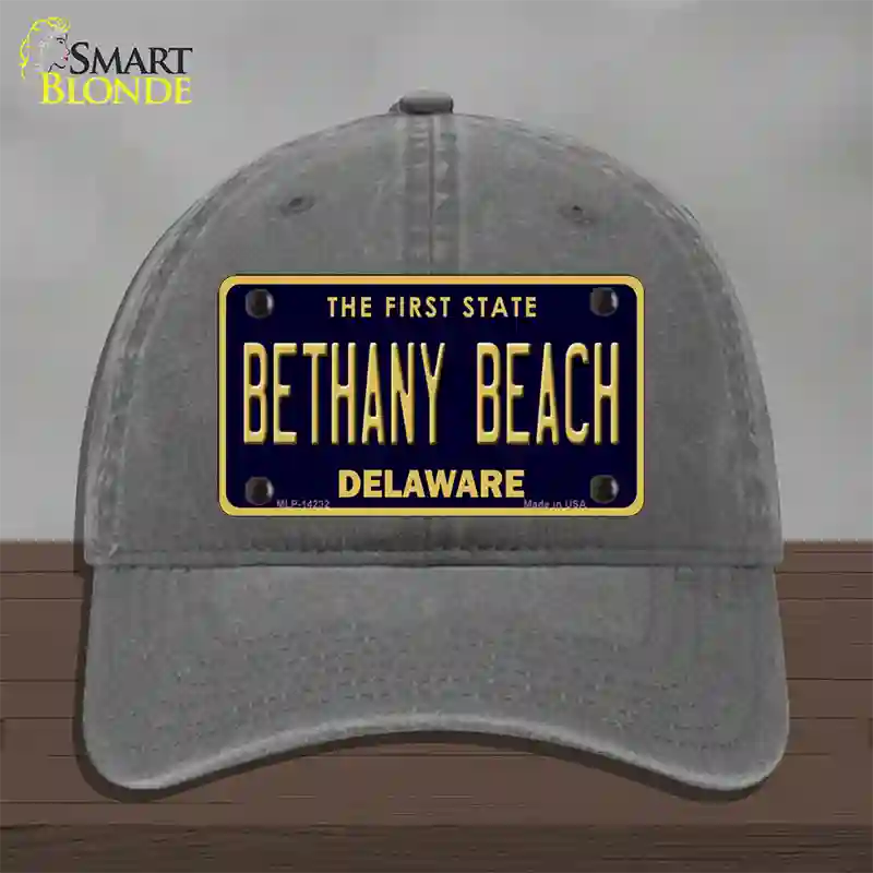 Bethany Beach Delaware Novelty License Plate Hat Unconstructed Cotton / Charcoal