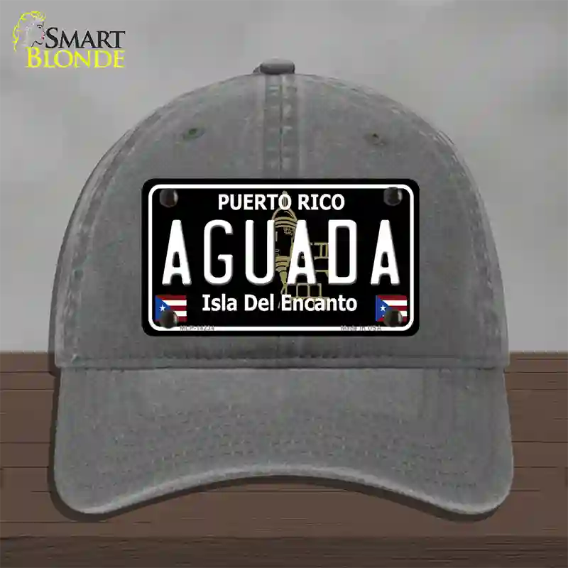 Aguada Puerto Rico Black Novelty License Plate Hat Unconstructed Cotton / Charcoal