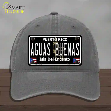 Aguas Buenas Puerto Rico Black Novelty License Plate Hat Unconstructed Cotton / Charcoal