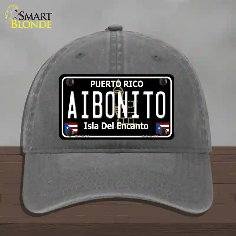 Aibonito Puerto Rico Black Novelty License Plate Hat Unconstructed Cotton / Charcoal