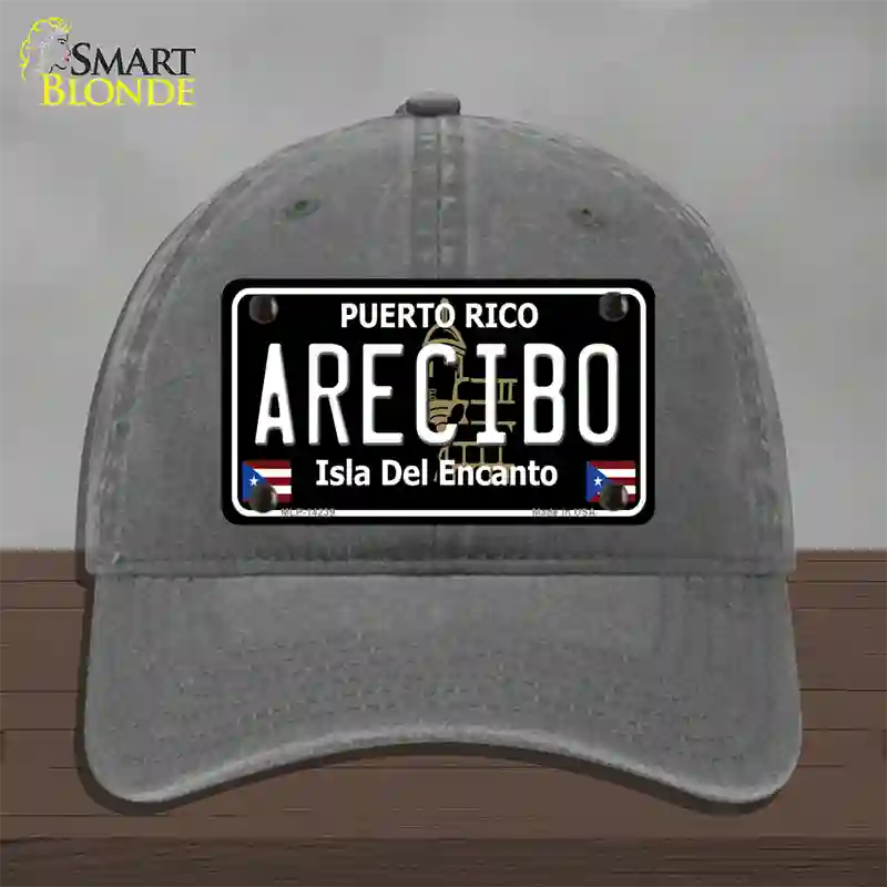 Arecibo Puerto Rico Black Novelty License Plate Hat Unconstructed Cotton / Charcoal