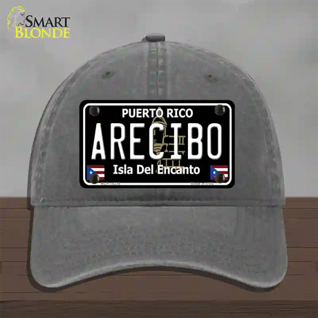 Arecibo Puerto Rico Black Novelty License Plate Hat Unconstructed Cotton / Charcoal