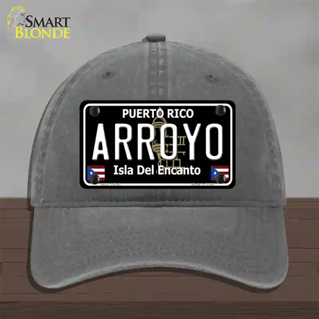 Arroyo Puerto Rico Black Novelty License Plate Hat Unconstructed Cotton / Charcoal