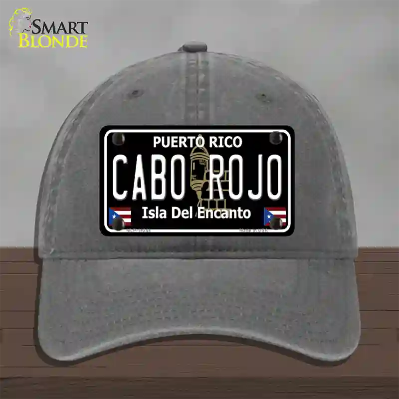 Cabo Rojo Puerto Rico Black Novelty License Plate Hat Unconstructed Cotton / Charcoal