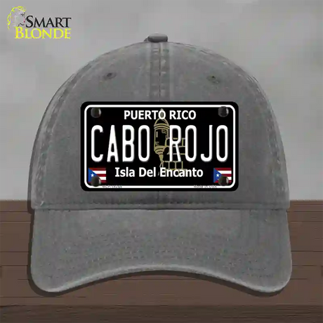 Cabo Rojo Puerto Rico Black Novelty License Plate Hat Unconstructed Cotton / Charcoal