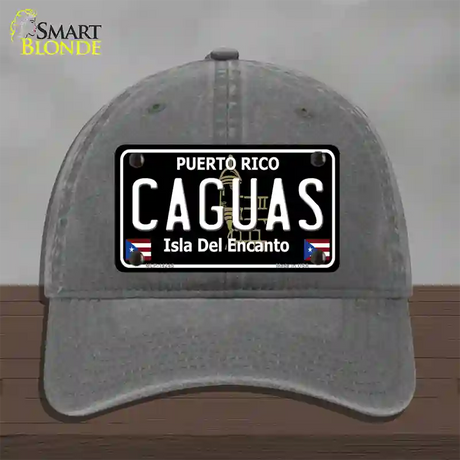 Caguas Puerto Rico Black Novelty License Plate Hat Unconstructed Cotton / Charcoal