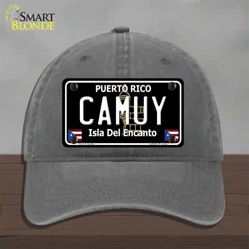 Camuy Puerto Rico Black Novelty License Plate Hat Unconstructed Cotton / Charcoal