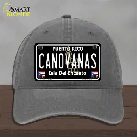 Canovanas Puerto Rico Black Novelty License Plate Hat Unconstructed Cotton / Charcoal